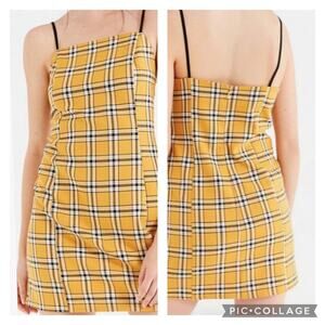Urban Outfitters SZ S Yellow Plaid Mini Dress